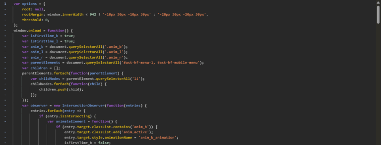 Définition du viewport, extrait de code sur l'API Intersection Observer